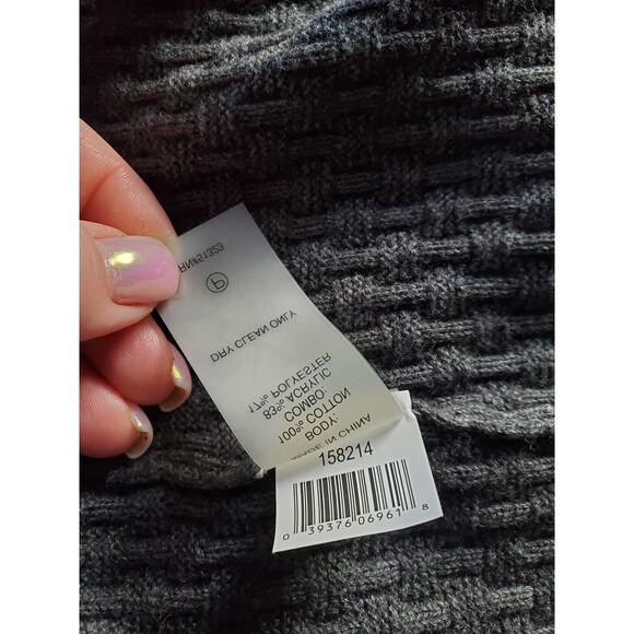 Chaus Gray Faux Fur Cuff Cardigan Sweater Women’s Size S - Picture 6 of 8